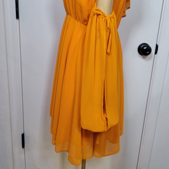 Revolve x Michael Costello Everett One Shoulder Orange Shift Dress Size Small - Picture 8 of 12